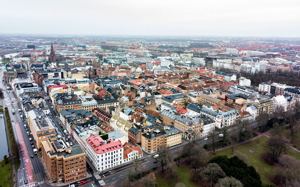 Översiktsbild Gamla Väster i Malmö.