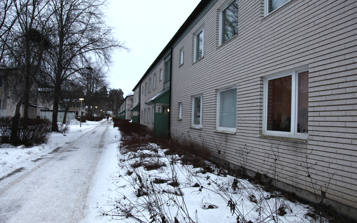 Bostäderna på Lindhemsvägen i Upplands Väsby norr om Stockholm.