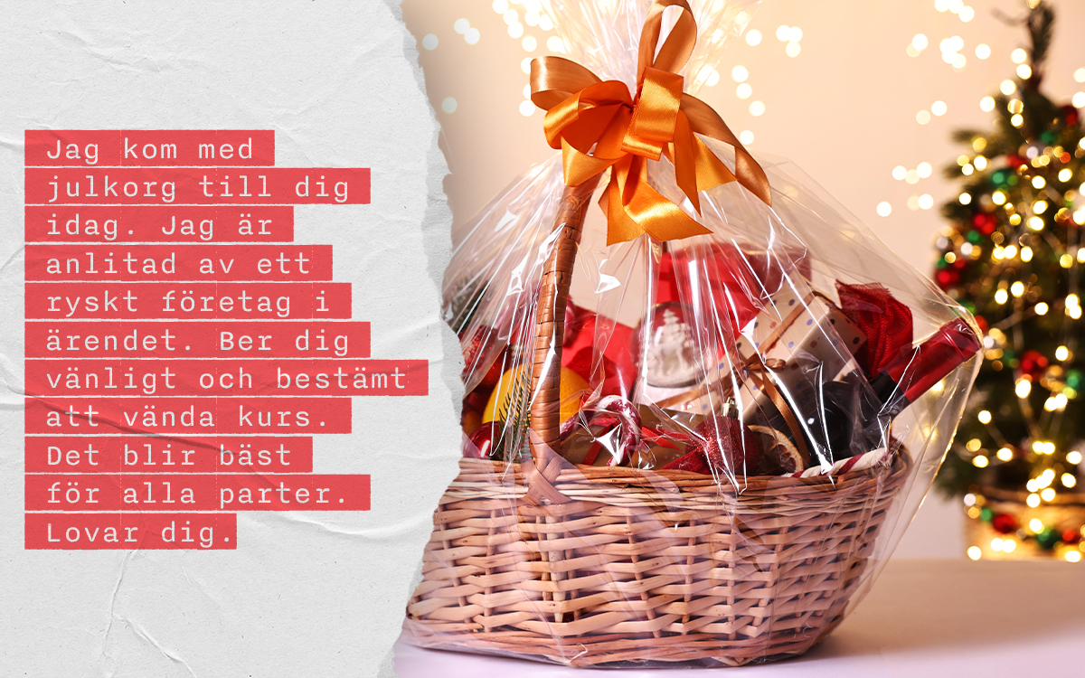 Julkorg men ett meddelande som kan tolkas som hotfullt.