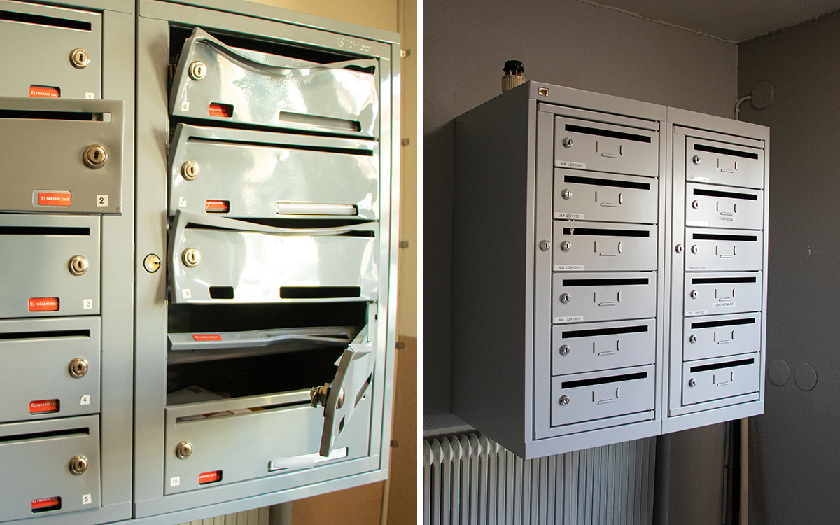 De tidigare demolerade postfacken är nu utbytta. 