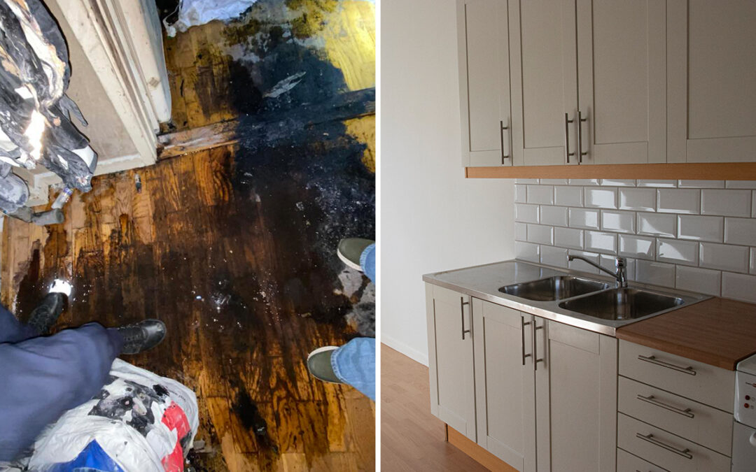 Edsgatan 36 i Vänersborg, ordningen återställd i skräckhuset.