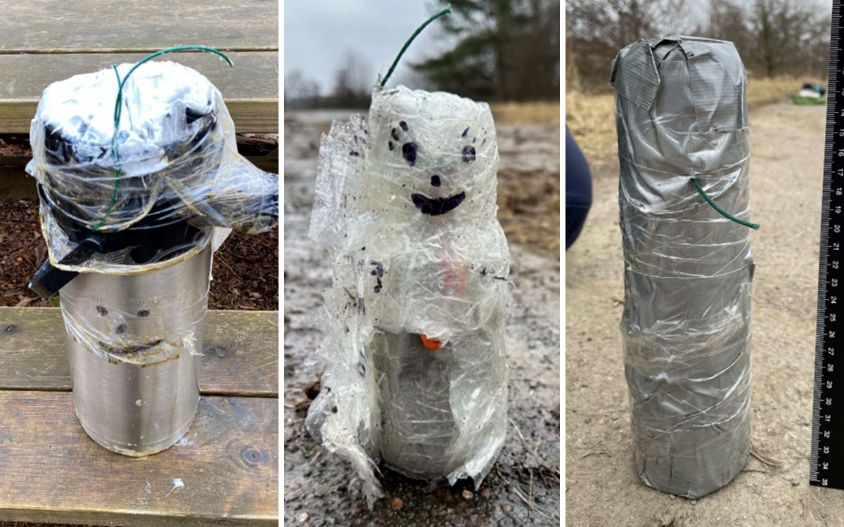 De fejkade termosbomberna orsakade stora polispådrag varje gång.