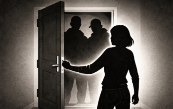 Två män, som uppgav att de kom från Hyresgästföreningen, trängde sig in hos kvinnan.