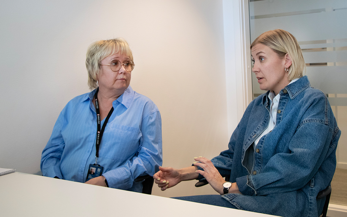 Anne Hiukka och Evelina Saari, vräkningsförebyggande enheten i Borås.
