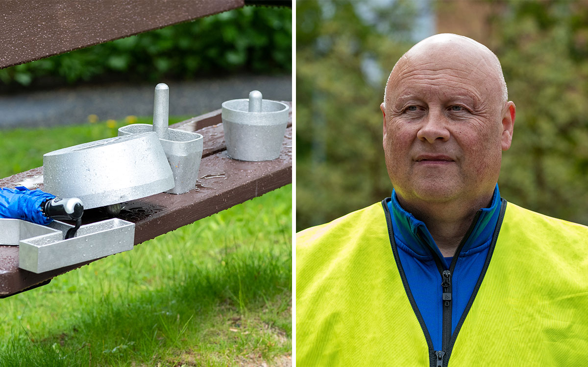 Några av de verktyg som Tony Gustafsson använder vid sina kontroller. Han har jobbat med besiktningar hos Vätterhem i cirka ett år.