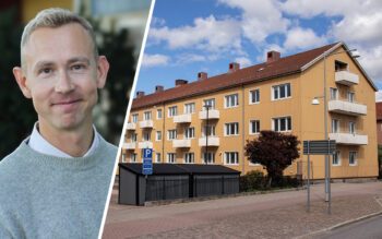 Ludvig Möller, förhandlingsjurist på Hyresgästföreningen i BohusÄlvsborg-Skaraborg. Hyreshus på Strömstadsvägen i Uddevalla.