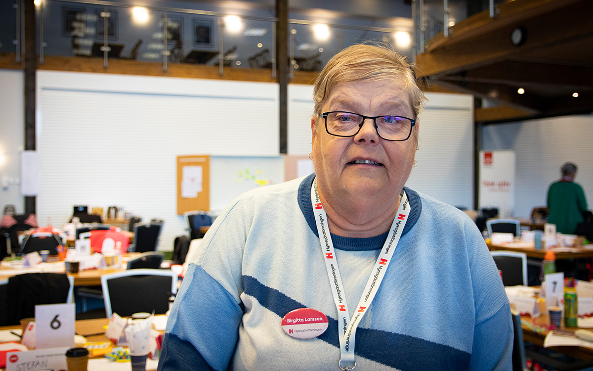 Birgitta Larsson, hyresgäst i Lidköping. 