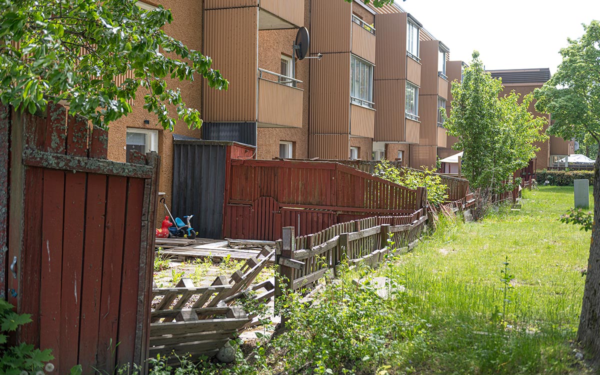 Uteplatser i Hovsjö i Södertälje. 