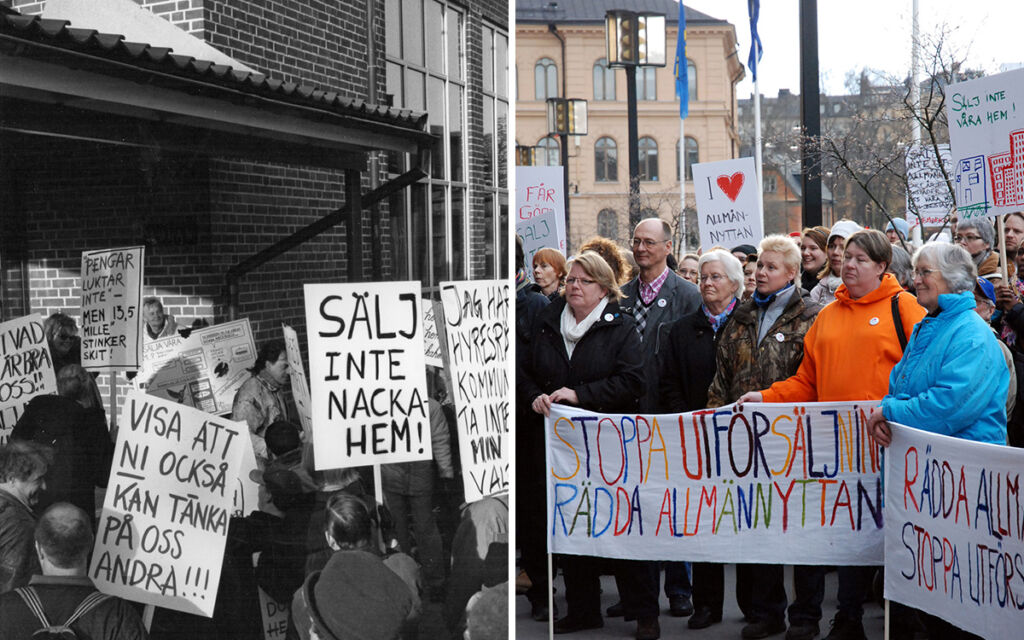 demonstrationer, försäljningar, allmännyttan, nacka, stockholm