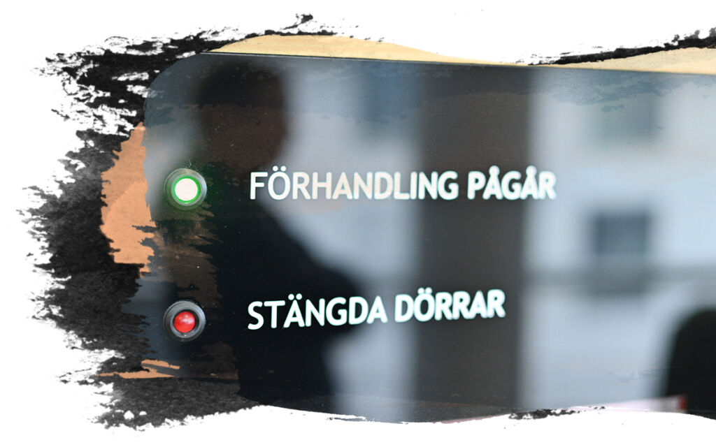 Skylt där det står 