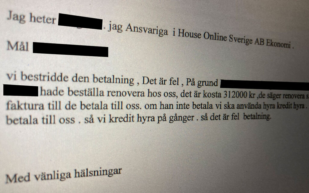 House Online hävdade att radhusägarna skulle betala för ombyggnationen.