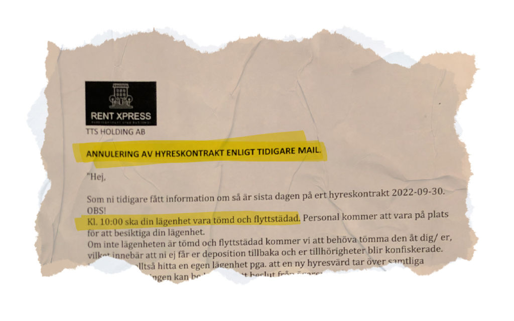 Blockuthyrningens baksida. Plötsligt annulleras 98 hyreskontrakt. Rent Xpress, TTS holding, massuppsägningarna